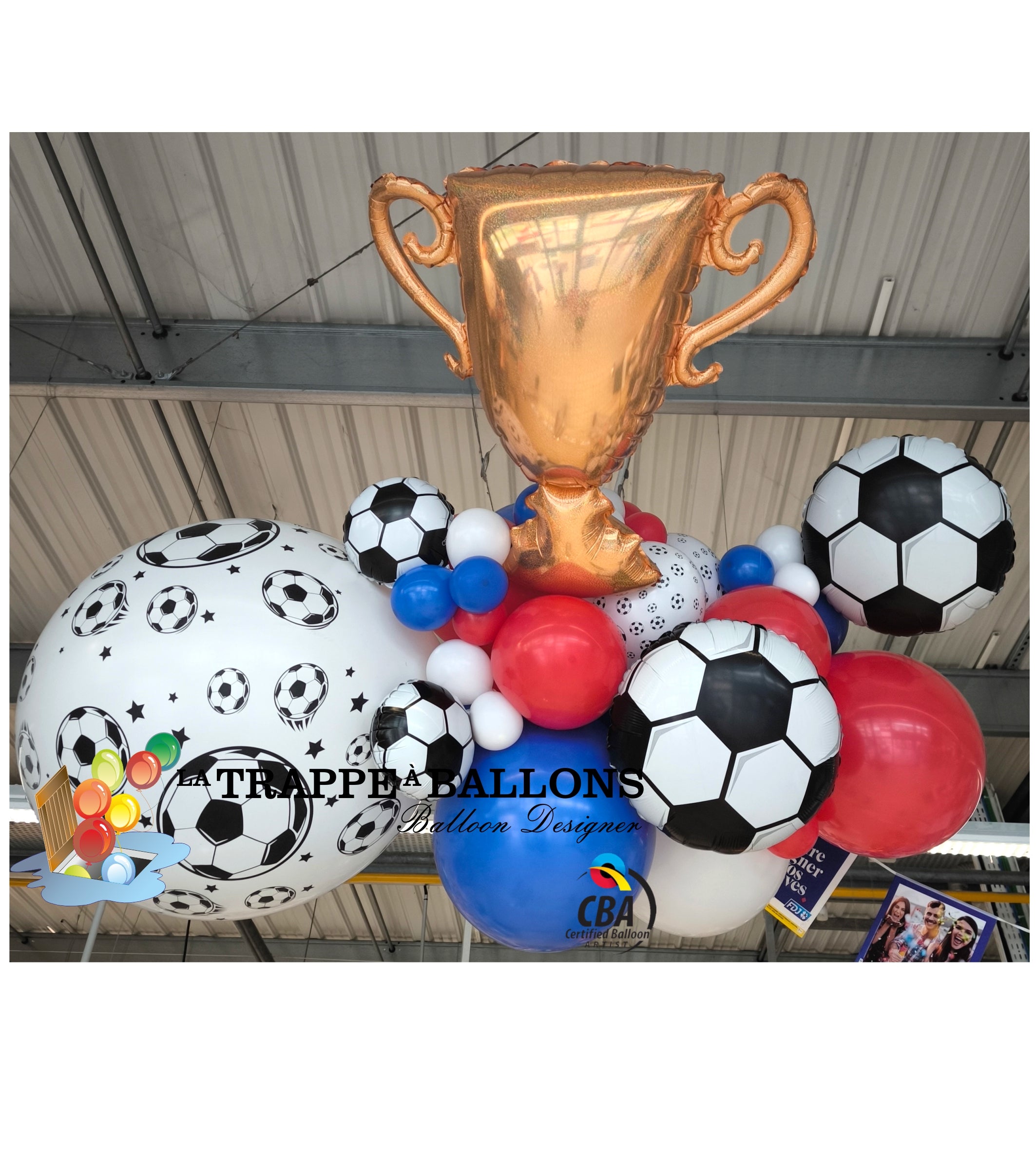 Ballon aluminium ballon de foot 35 cm - anniversaire - sport  - La Trappe à Ballons