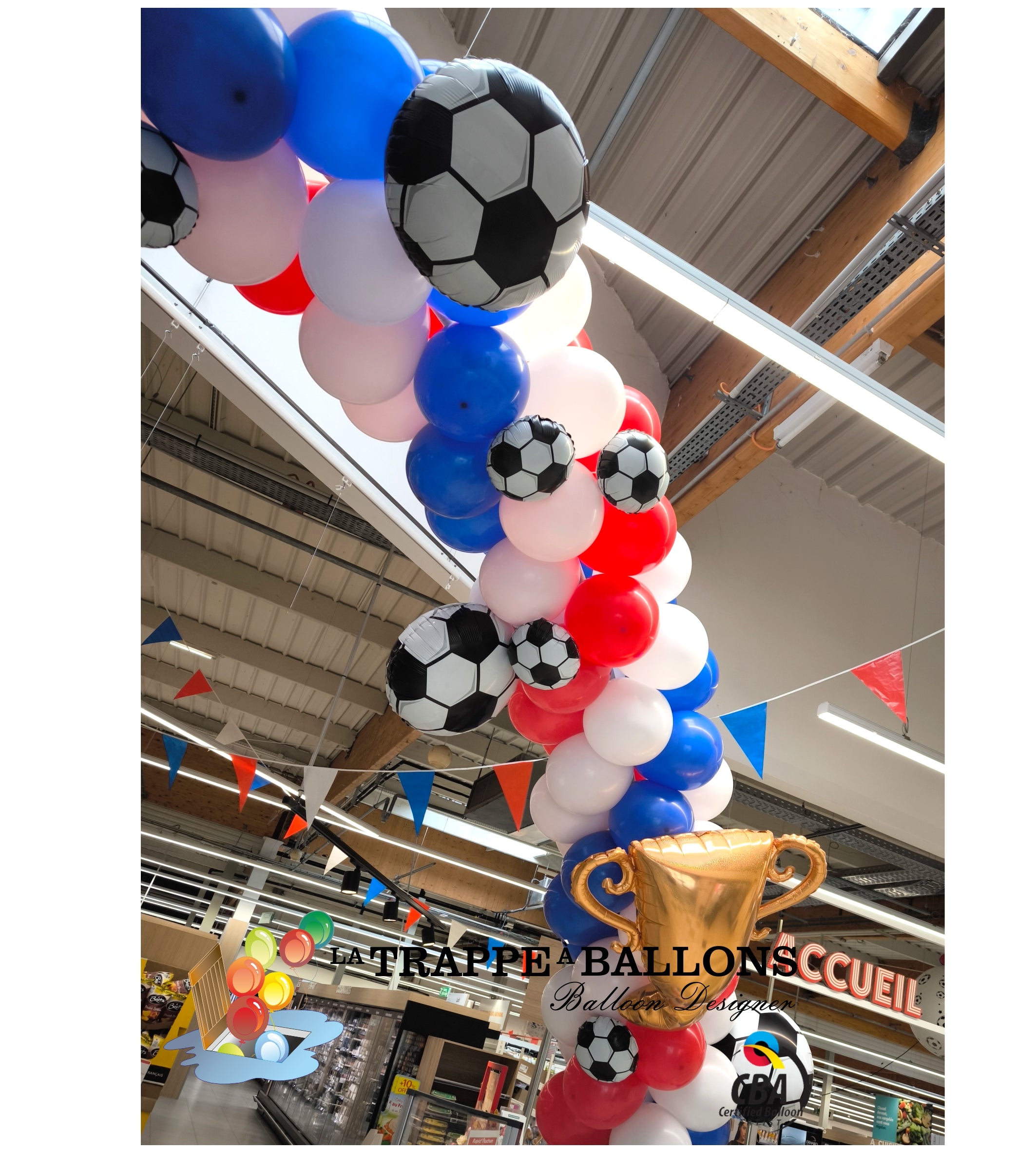 Ballon aluminium ballon de foot 35 cm - anniversaire - sport  - La Trappe à Ballons