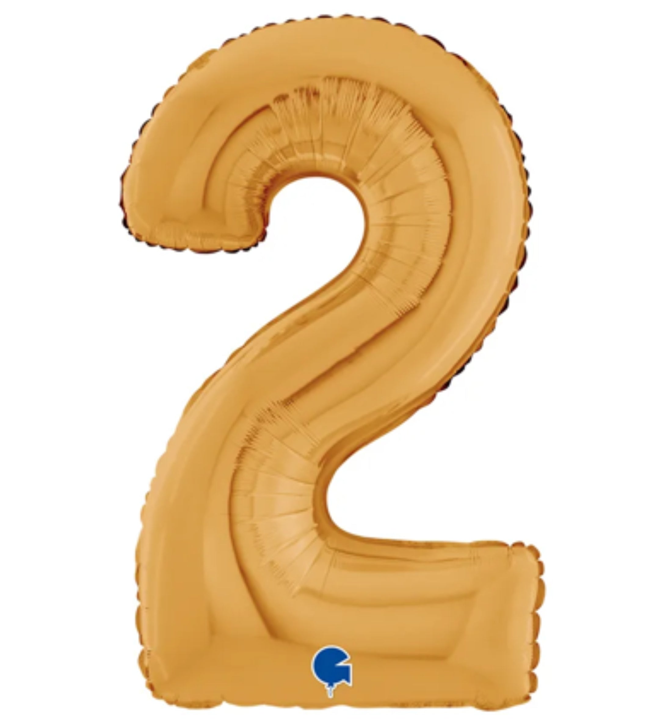 Ballon chiffre 2 en aluminium 30 cm - Gold - anniversaire - La Trappe à Ballons