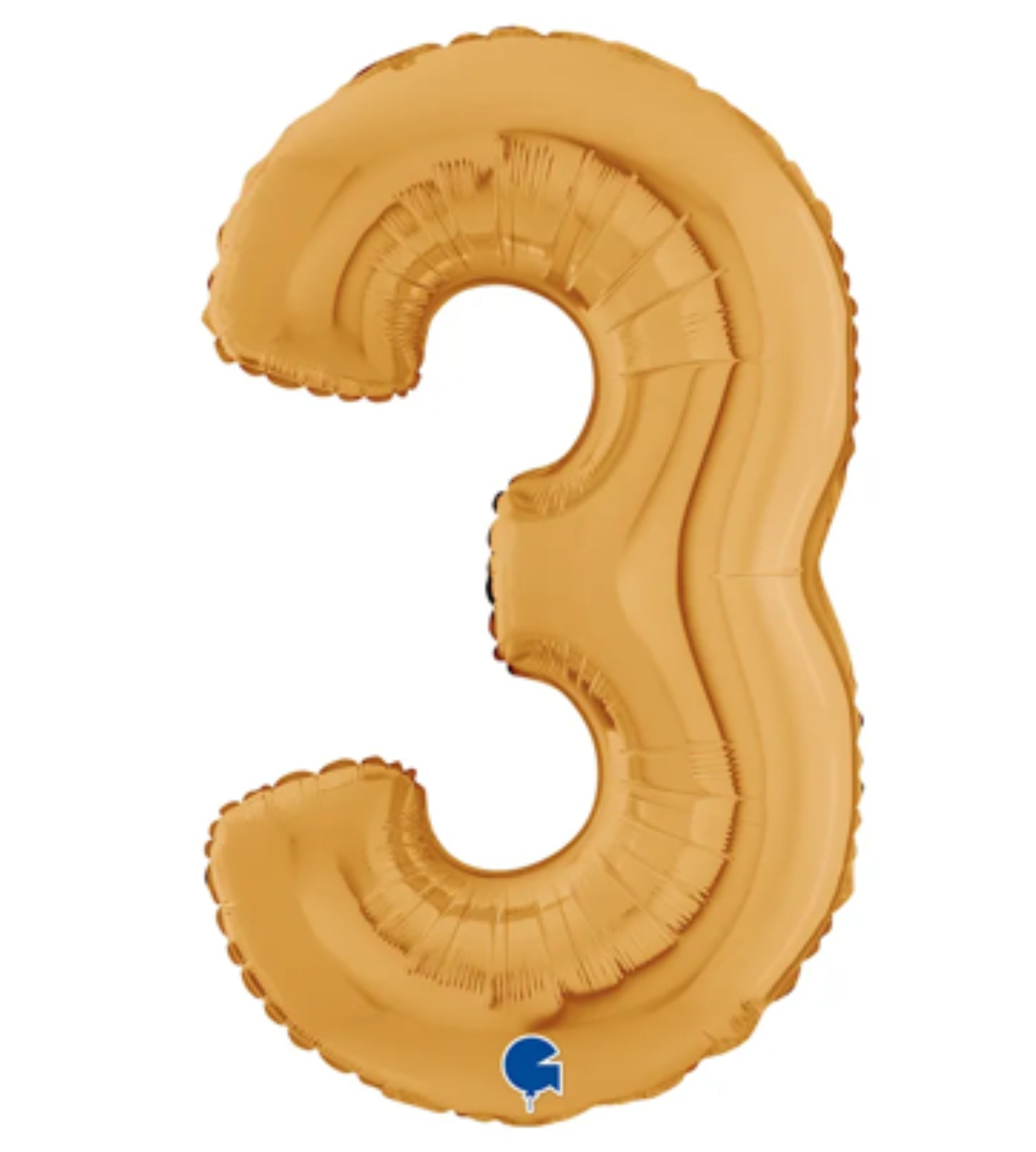 Ballon chiffre 3 en aluminium 30 cm - Gold - anniversaire - La Trappe à Ballons