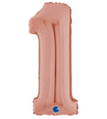 Ballon chiffre 1 en aluminium 30 cm - Rose gold - anniversaire - La Trappe à Ballons