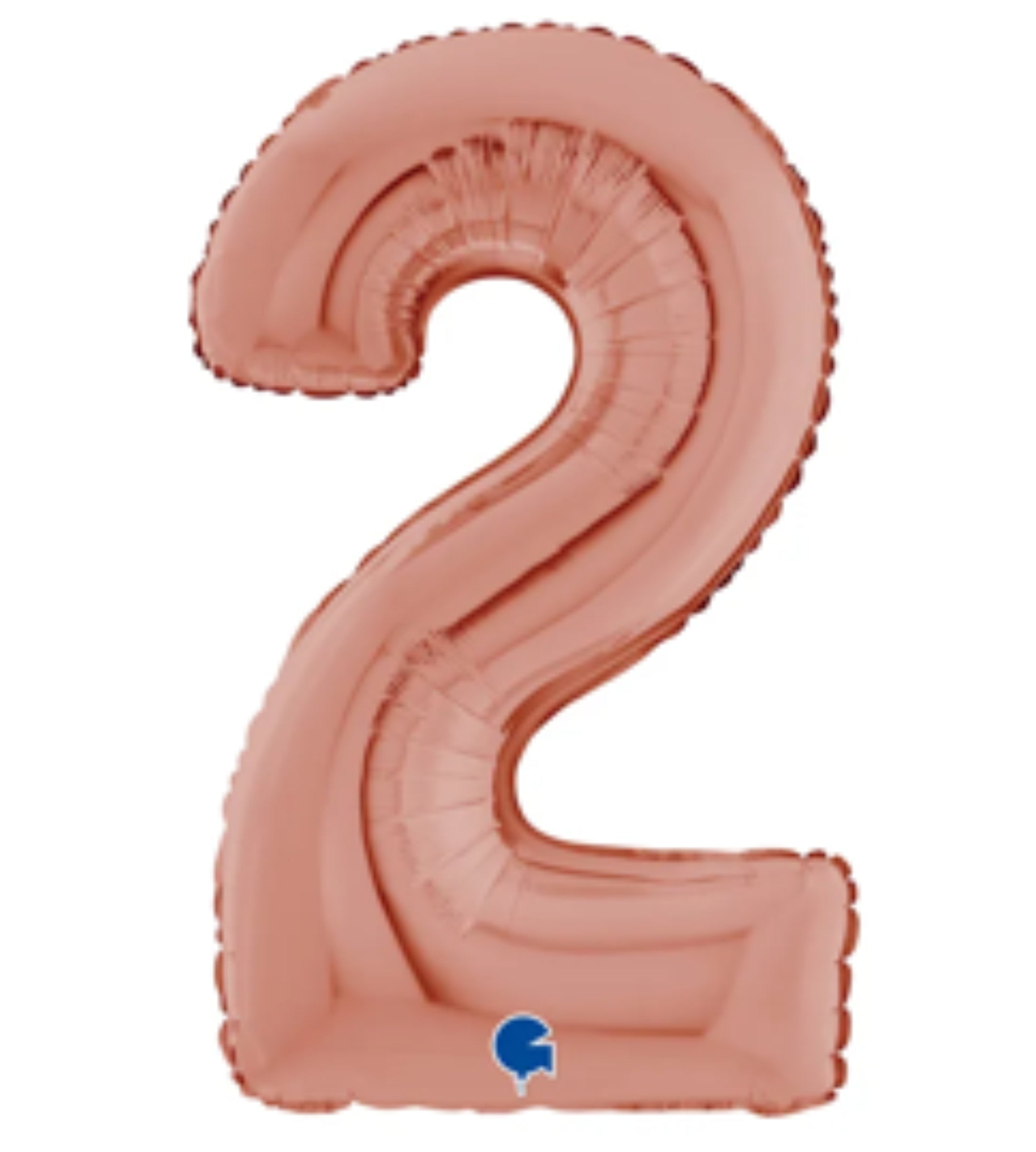 Ballon chiffre 2 en aluminium 30 cm - Rose gold - anniversaire - La Trappe à Ballons