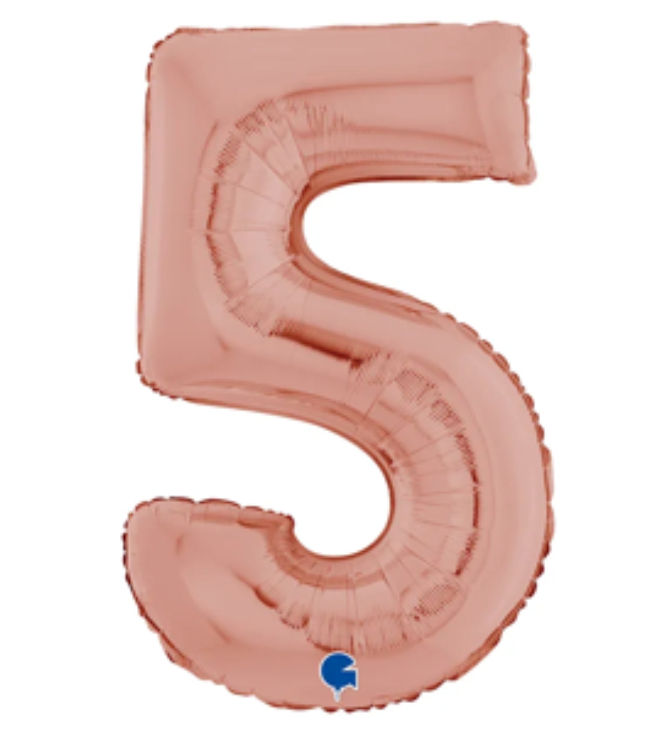 Ballon chiffre 5 en aluminium 30 cm - Rose gold - anniversaire - La Trappe à Ballons