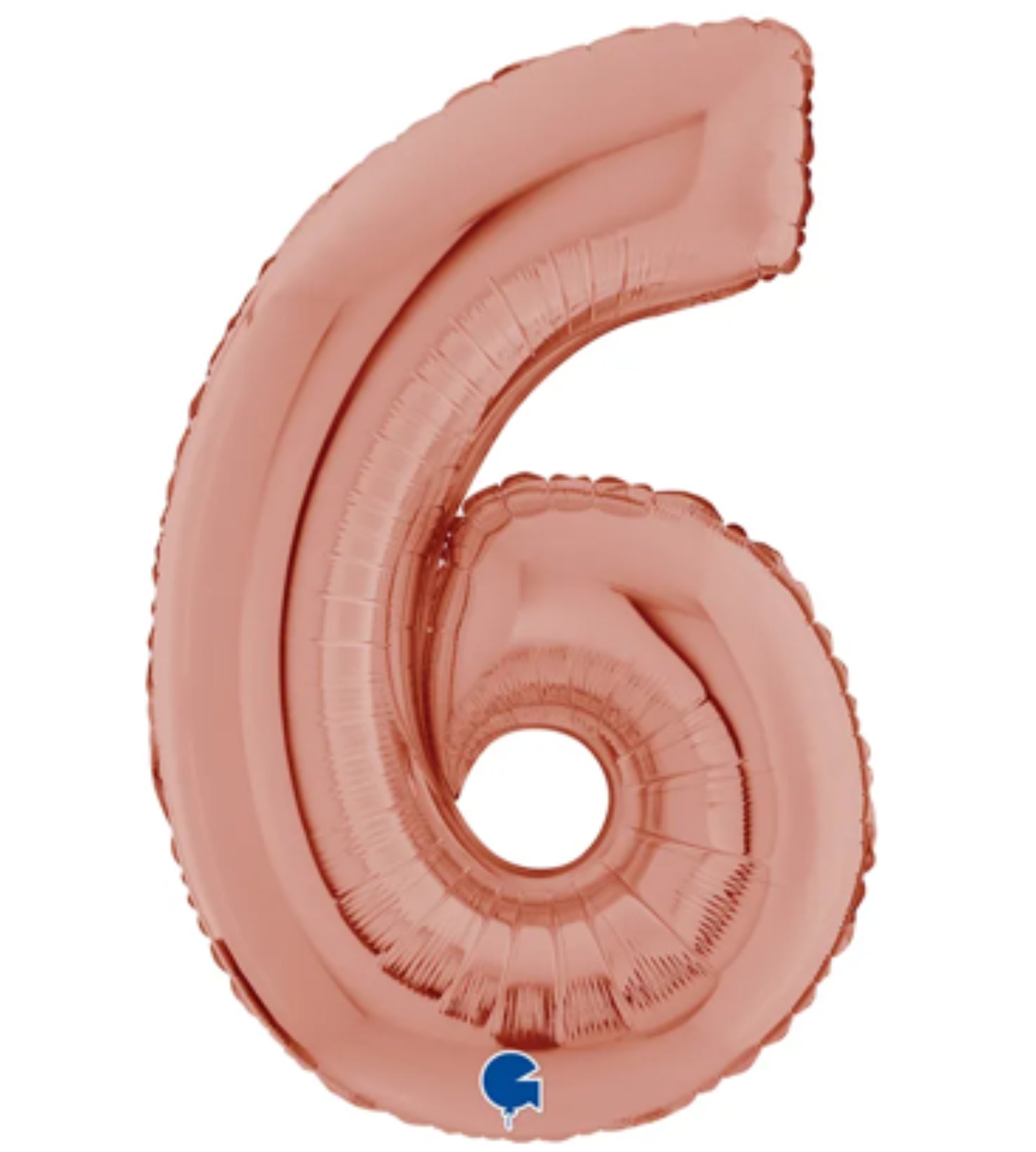 Ballon chiffre 6 en aluminium 30 cm - Rose gold - anniversaire - La Trappe à Ballons