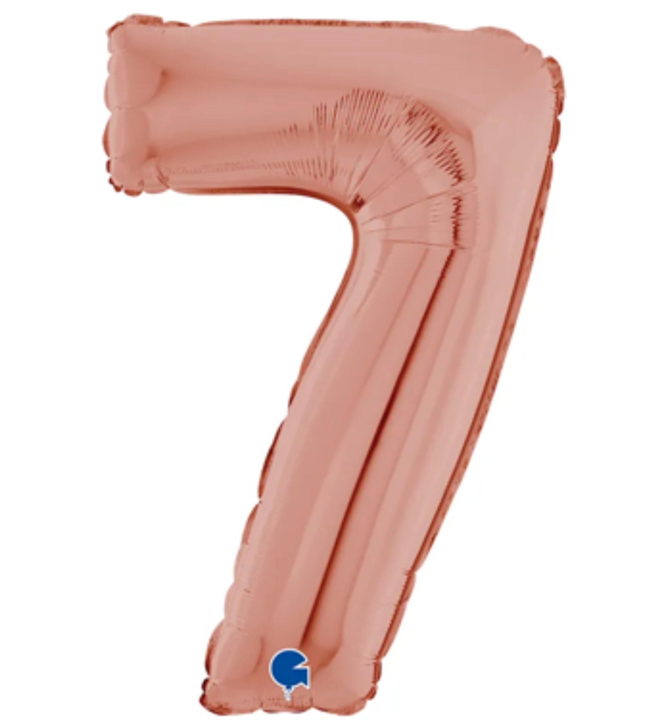 Ballon chiffre 7 en aluminium 30 cm - Rose gold - anniversaire - La Trappe à Ballons