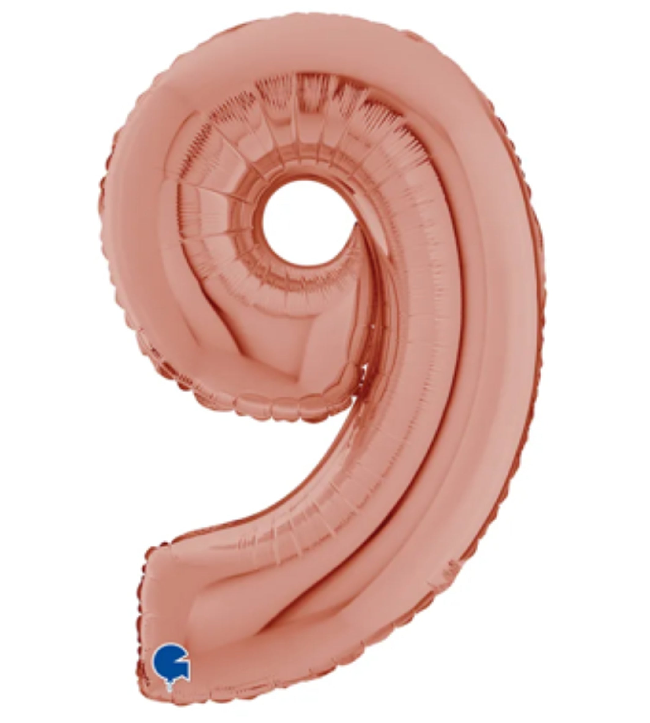 Ballon chiffre 9 en aluminium 30 cm - Rose gold - anniversaire - La Trappe à Ballons