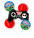 Set 5 ballons aluminium Happy Birthday Game On - anniversaire - La Trappe à Ballons