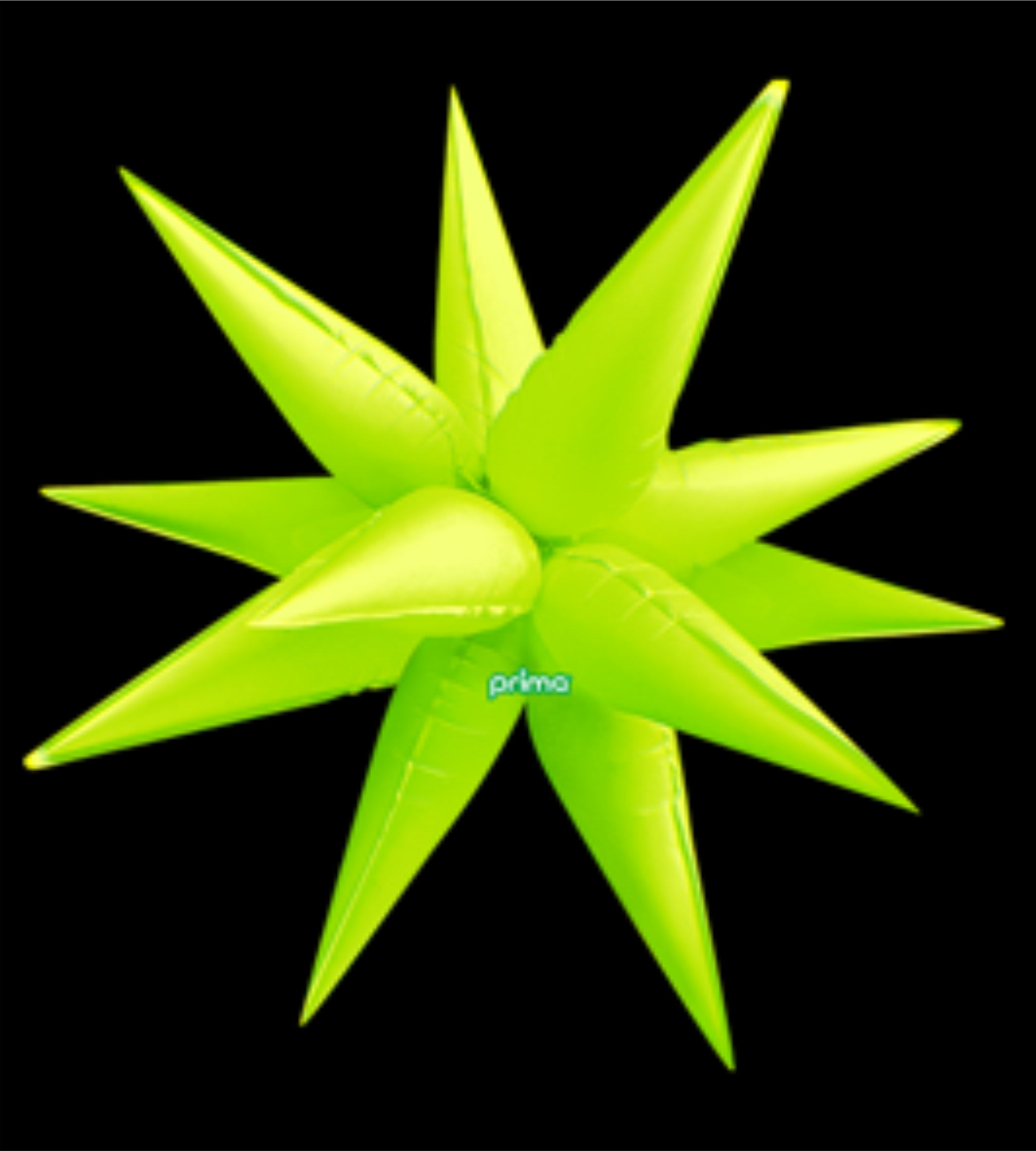 Ballon aluminium étoile 3D 102 cm - jaune electric - starbust - anniversaire - soirée fluo  - La Trappe à Ballons