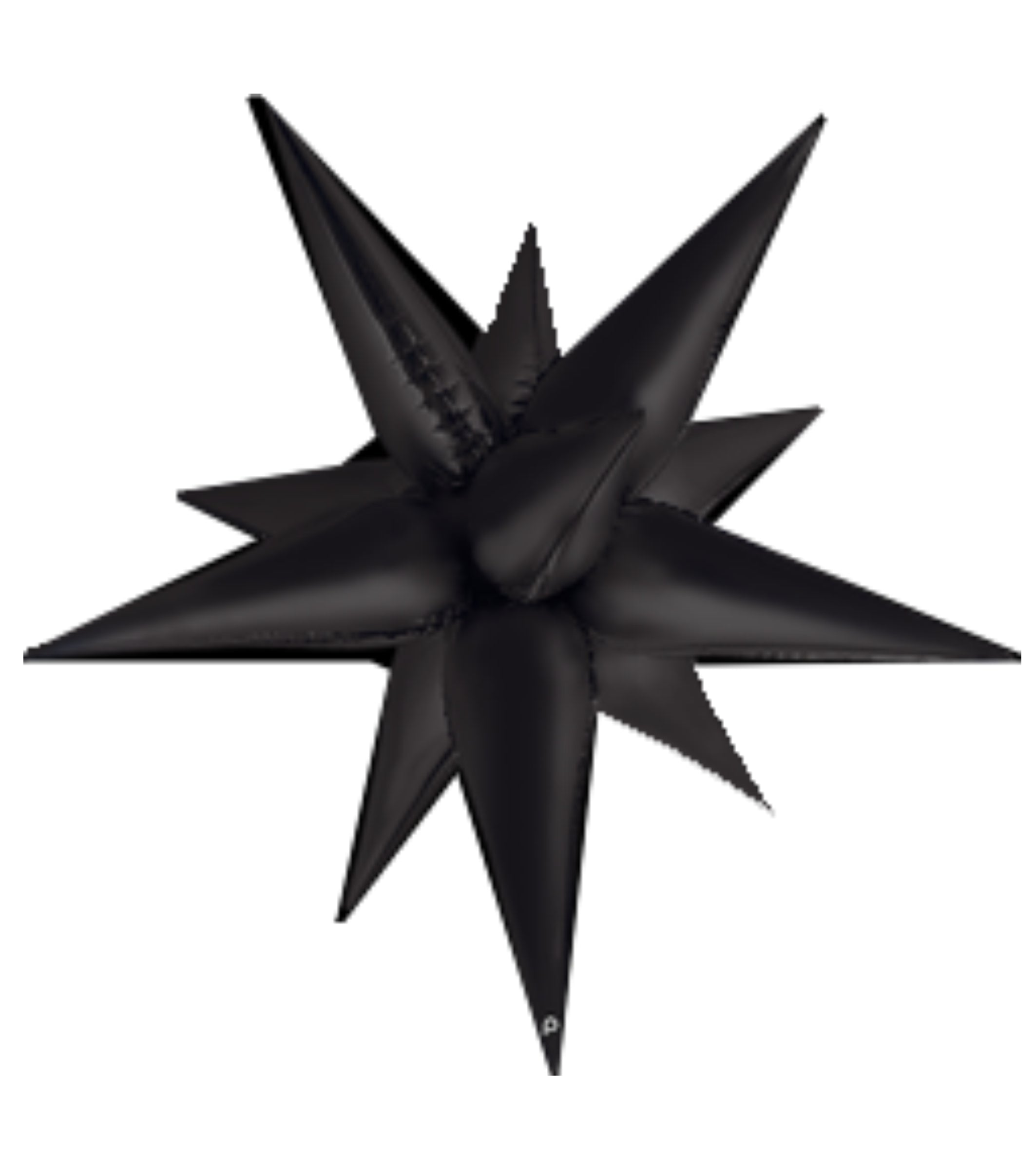 Ballon aluminium étoile 3D 102 cm - noir mat - starbust - anniversaire - soirée fluo  - La Trappe à Ballons