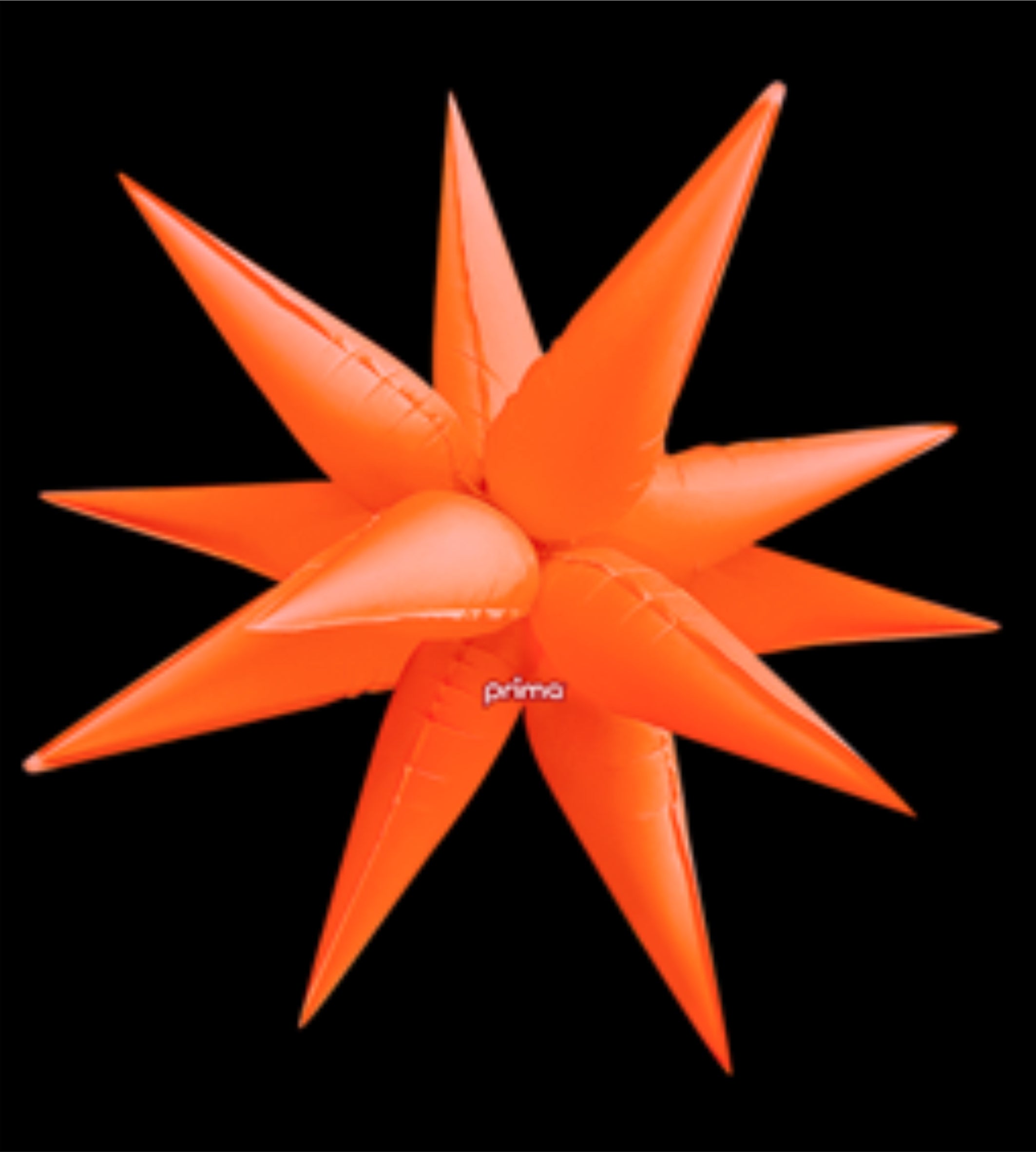 Ballon aluminium étoile 3D 102 cm - orange electric - starbust - anniversaire - soirée fluo  - La Trappe à Ballons