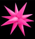 Ballon aluminium étoile 3D 66 cm - rose electric - starbust - anniversaire - soirée fluo  - La Trappe à Ballons