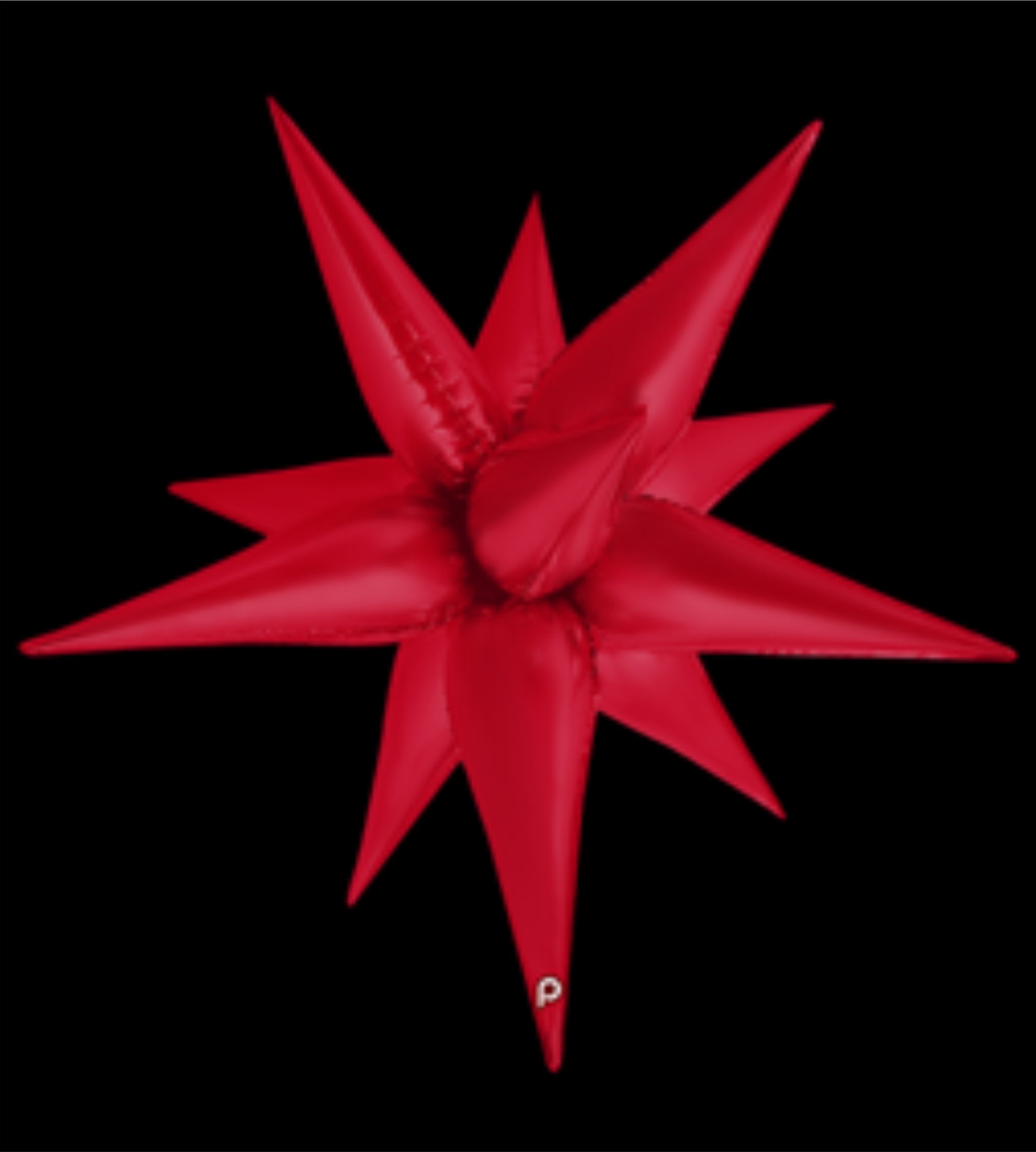 Ballon aluminium étoile 3D 102 cm - rouge mat - starbust - anniversaire - soirée fluo  - La Trappe à Ballons